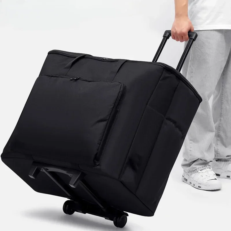 High-Capacity Desktop Computer Storage Bag Movable Organizing Case with Pull Rod Chassis for Office Equipment And Household Use