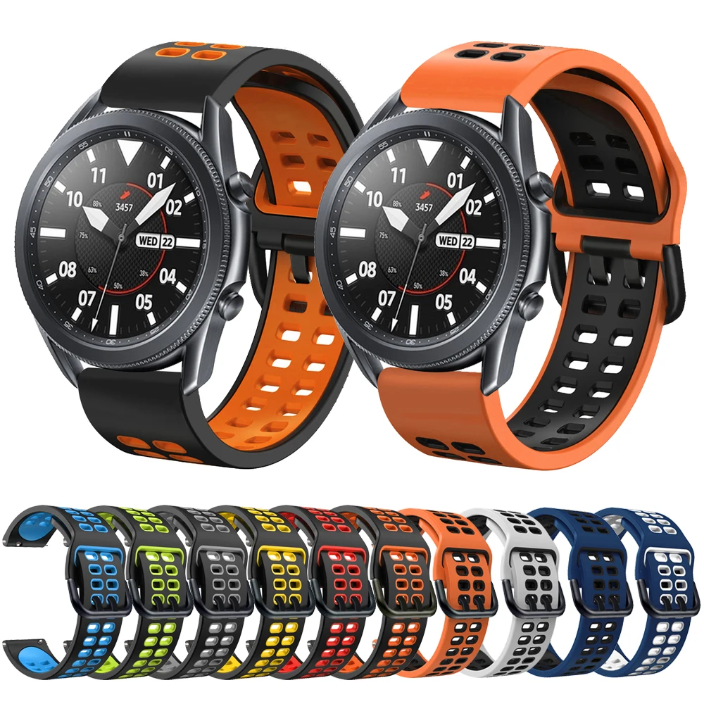 Sport Band For Samsung Galaxy Watch 3 45mm 41mm/Galaxy Watch 46mm/S3 Smartwatch Silicone Strap Replacement Watchband Bracelet