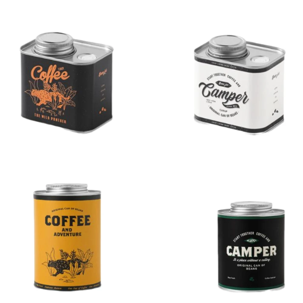 Contenitore per caffè ermetico Scatola di latta portatile da campeggio all'aperto Conservazione della freschezza Organizzatore di stoccaggio da cucina Regali per amici