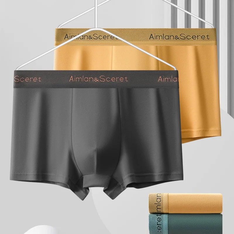 3PCS Men's Boxer Briefs Breathable Soft Underwear Teenagers Boys Student Skin Friendly Sports Casual Solid Color Male Trunks