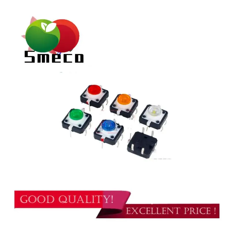 5 шт. 12*12 с подсветкой красный, желтый, синий, зеленый и белый хайлайтер 12*12 светодиодов маленькая 4 фута кнопка сброса микромеханизм