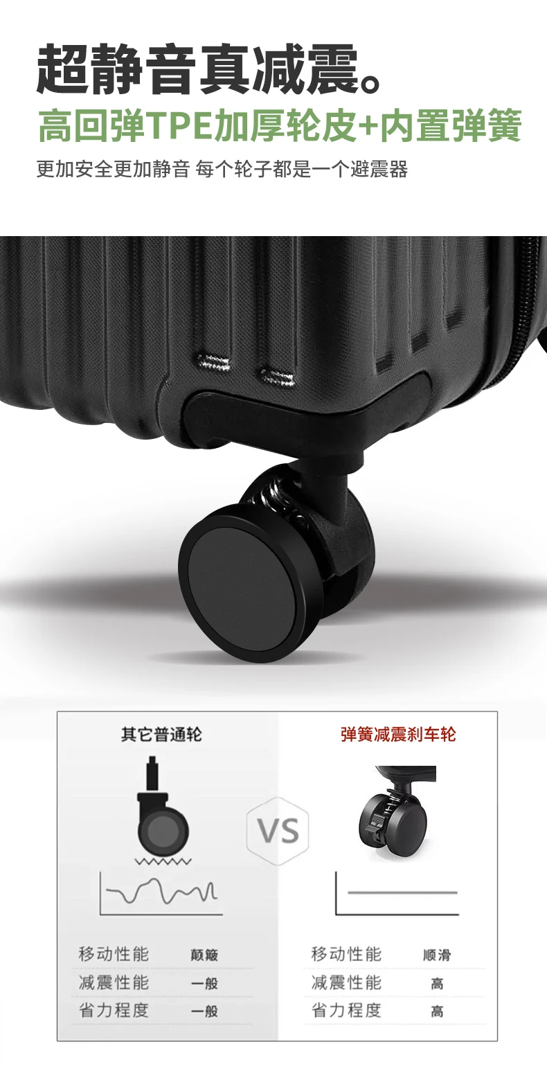 New front opening suitcase with thickened luggage, sturdy and durable, large capacity password box