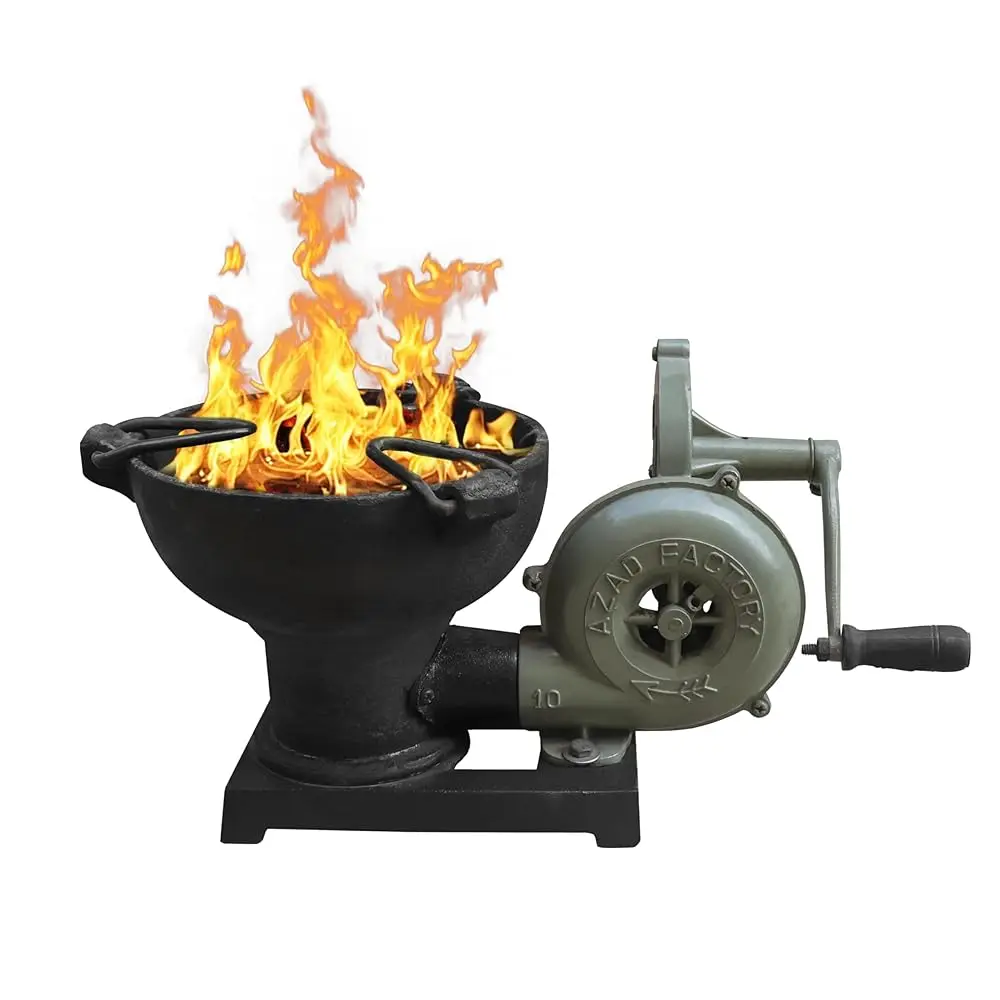 

Blacksmith'S Forge With Hand Blower For Knife Making Blacksmithing Forging Tools Equipment - Vintage Style Coal Forge Furnace