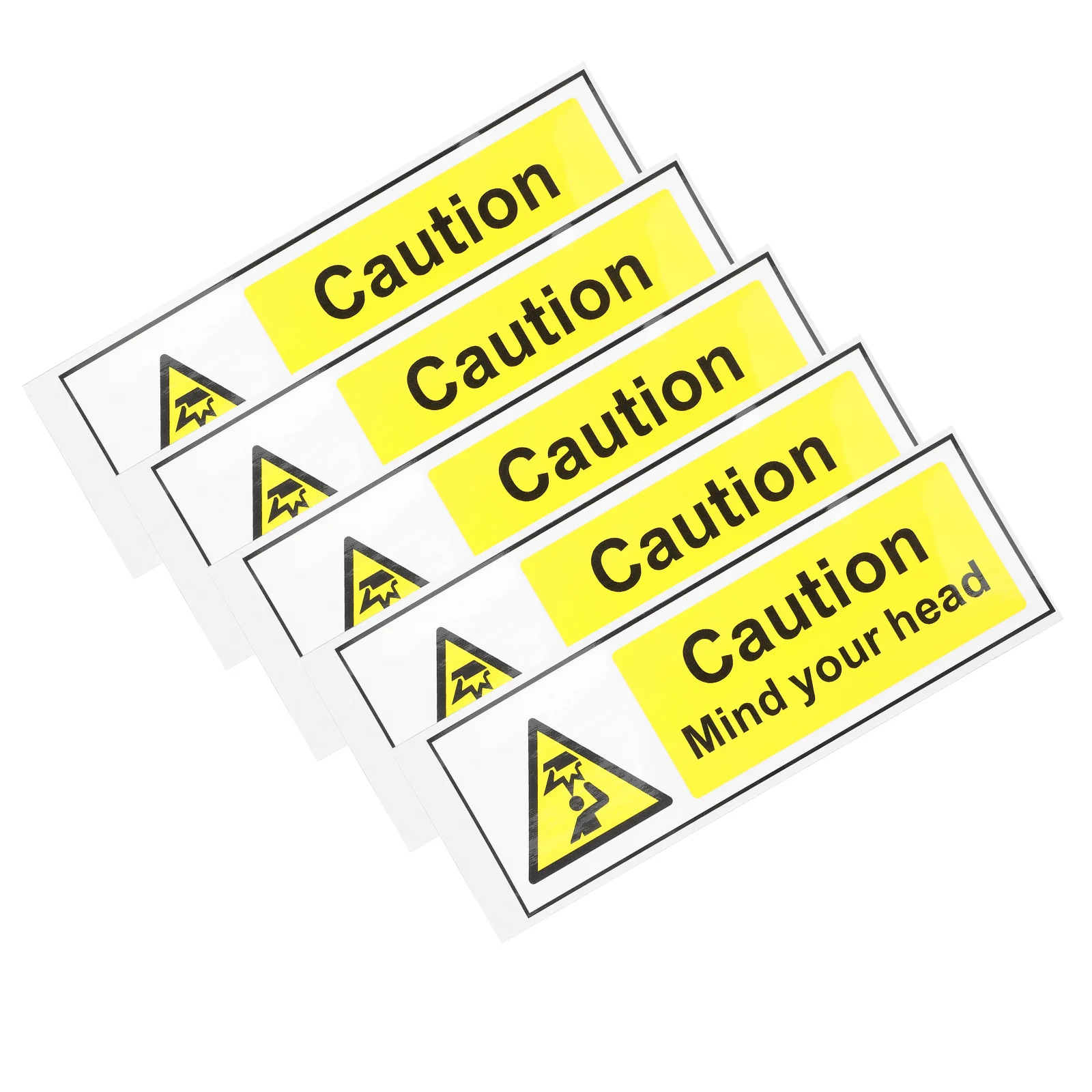 

5Pcs Caution Stickers Durable PP Paper Material Clear Warning Signs for Low Ceiling Stairs Safety Decals