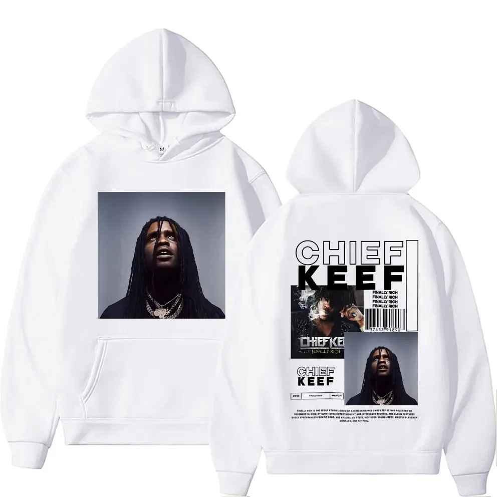 Rapper Chief Keef Hip Hop Oversized Hoodie Finally Rich Album Hoodies Men Women Casual Black Sweatshirt Men's Fashion Streetwear