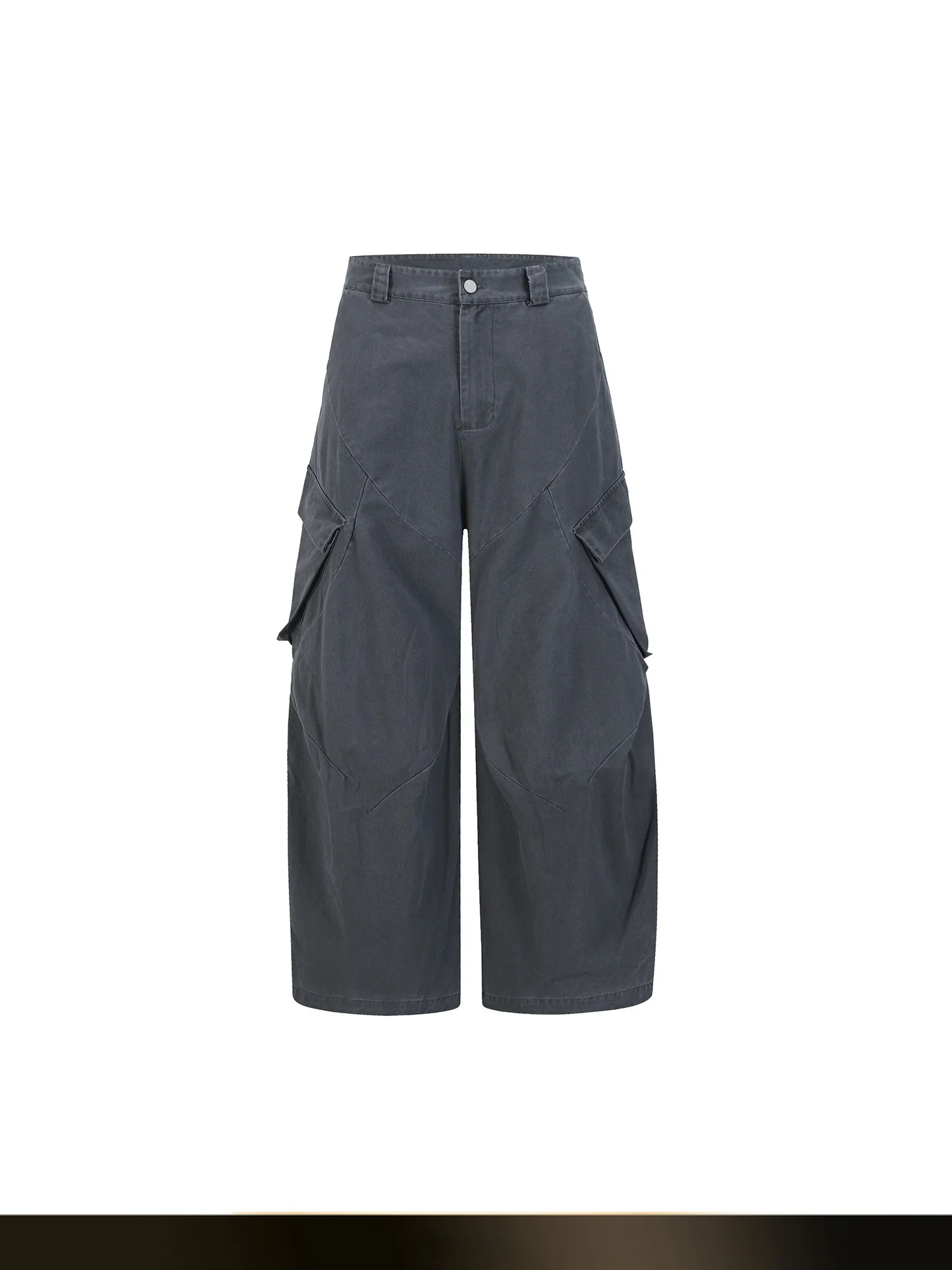 

NTED Japanese Sle Retro Waed Pure Color Pants with Big kets Casual Pleated Wide Leg Autumn New Sle Knife Trousers