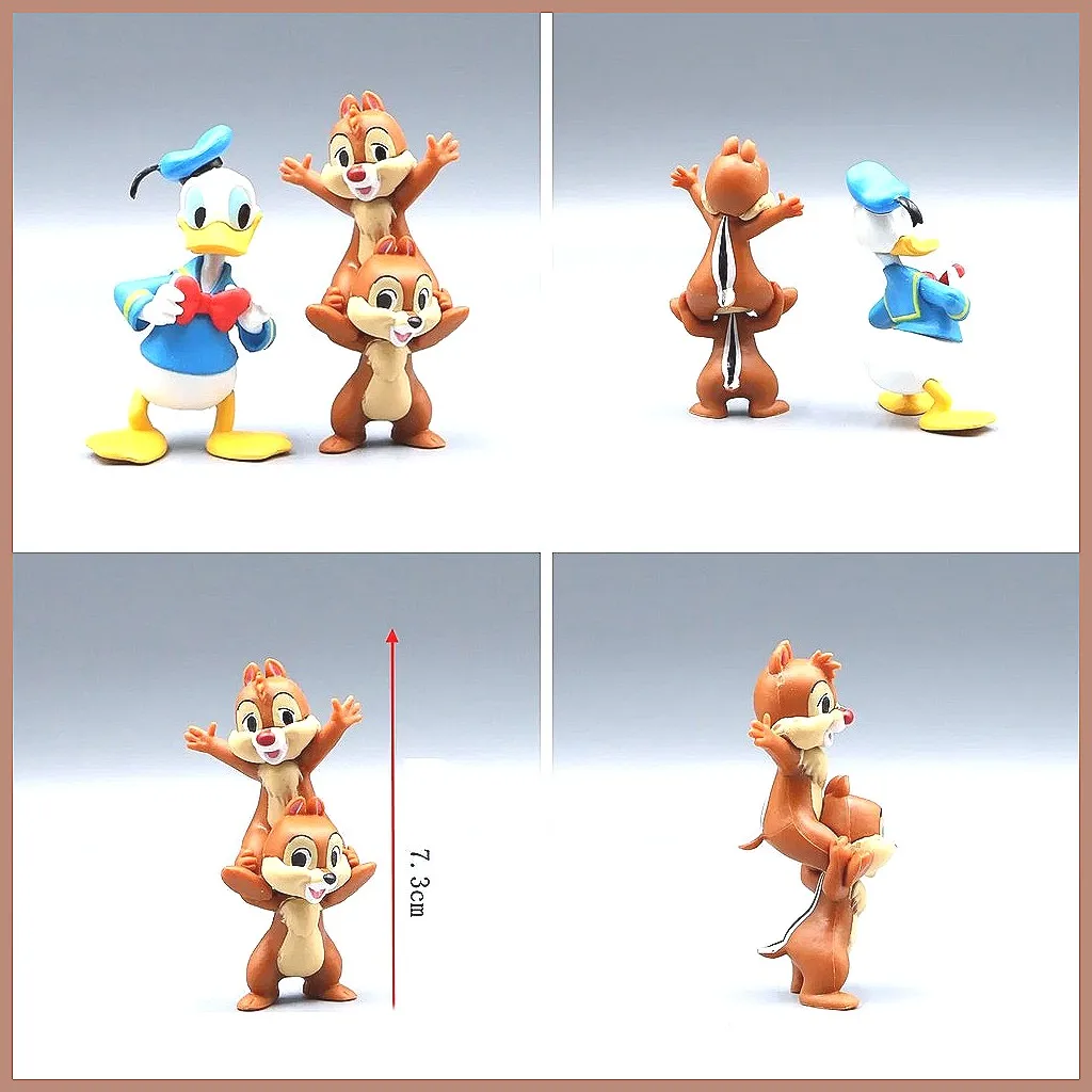 

7 см милый Дисней Дональд Дак Чип Дейл фигурку игрушки, мини-модель торта Топпер украшение для дня рождения детский подарок