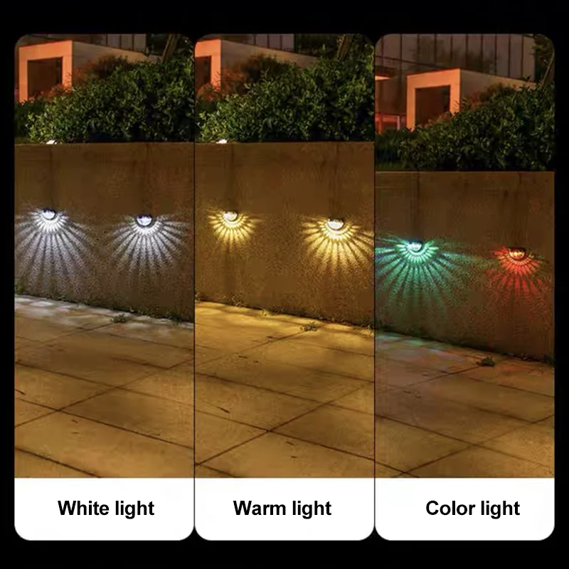 1-6pcs Solar Wall Lamp Outdoor Solar Lights IP66 Waterproof Light Energy Saving Night Light Garden Decor for Outside Porch Yard