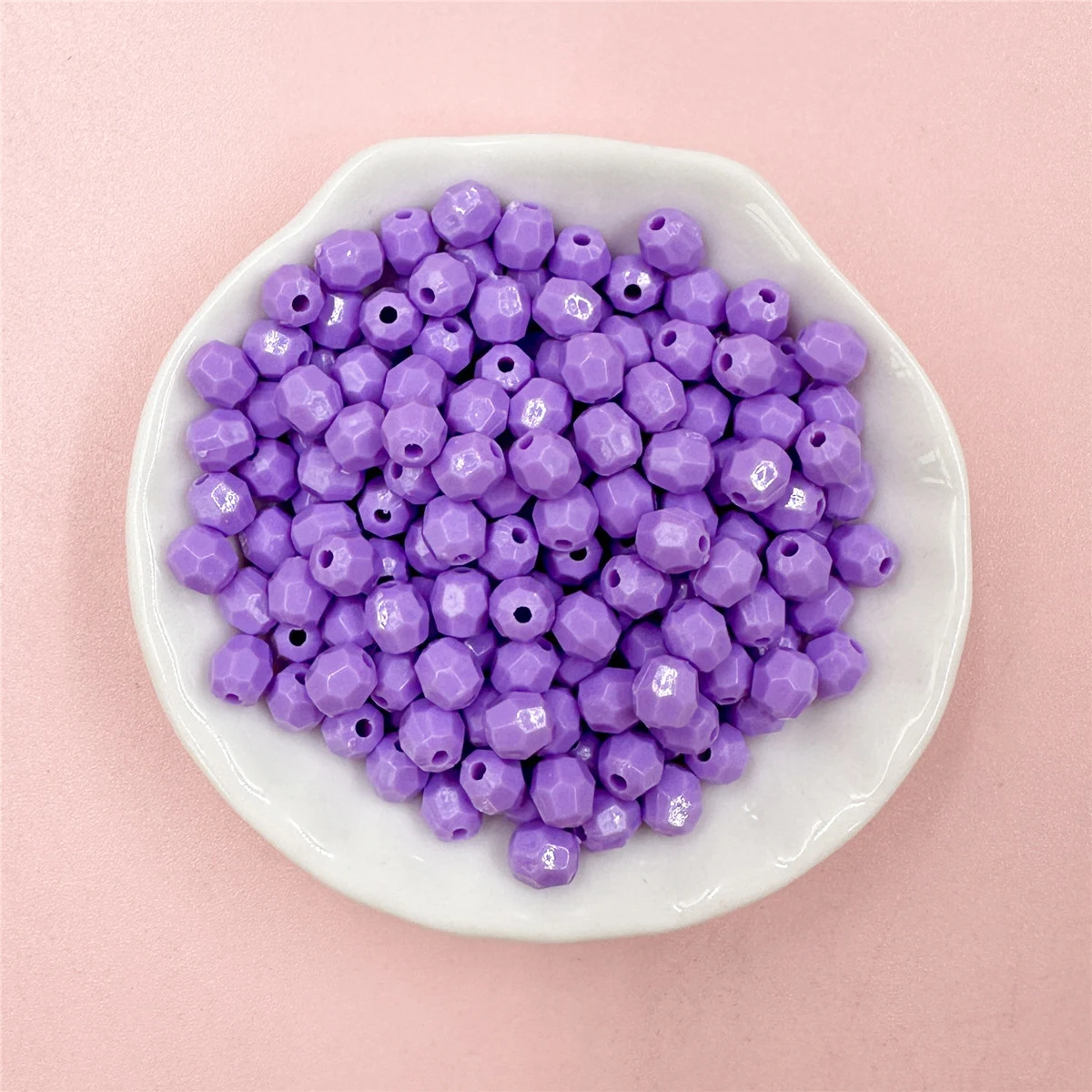 100pcs 5.5*6mm Mini Polyhedral Macaron Color Oval Beads Jewelry Making Accessories DIY Earrings Bracelet Materials