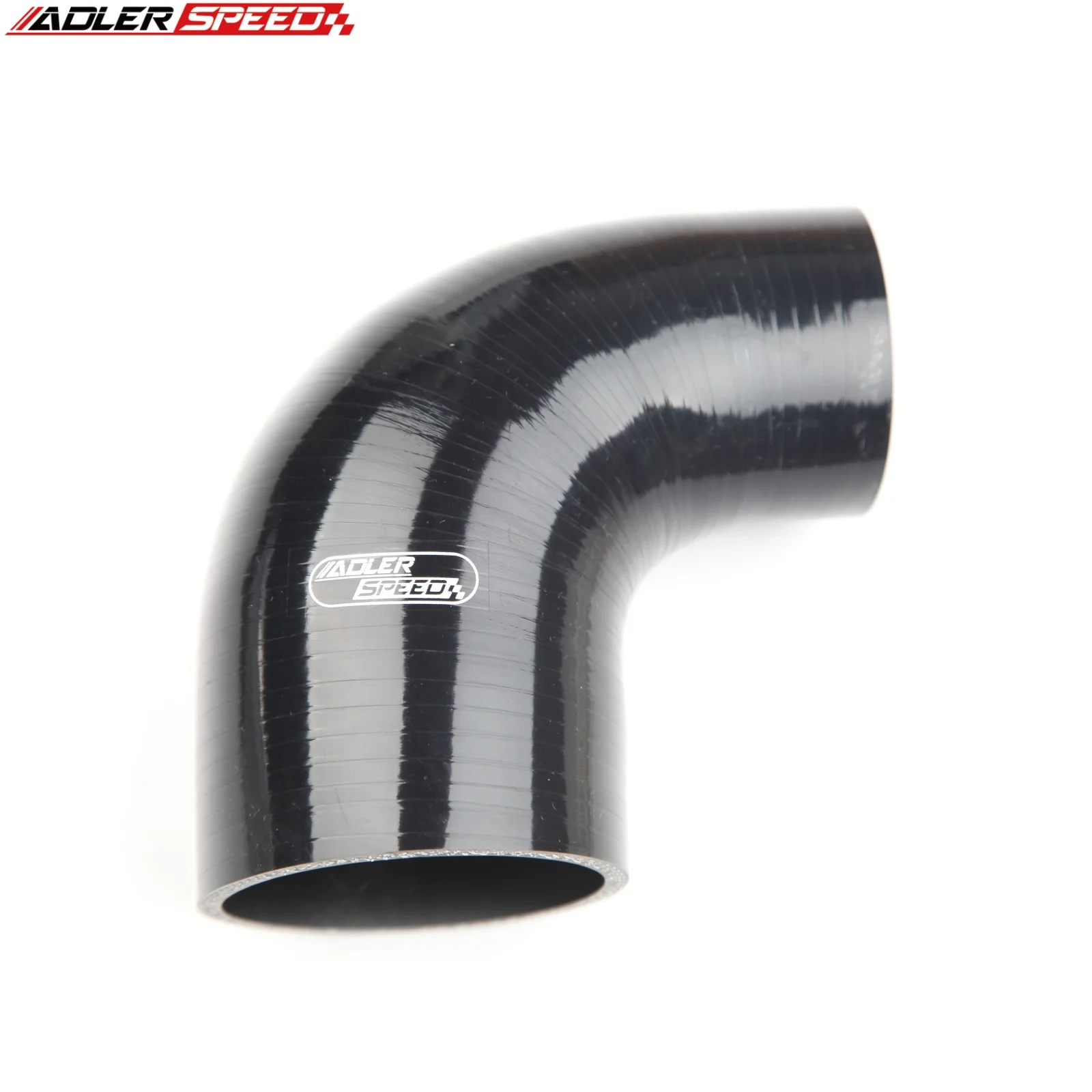 

90 Degree ID 3" To 2.25" (76-57mm) Turbo Silicone Hose Reducer Coupler Pipe Black