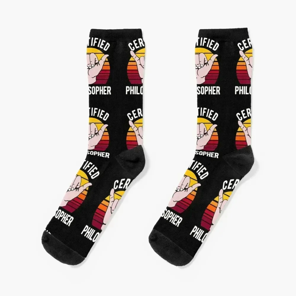 

Certified Philosopher - Philosophy Teacher Socks man designer crazy hiking Girl'S Socks Men's
