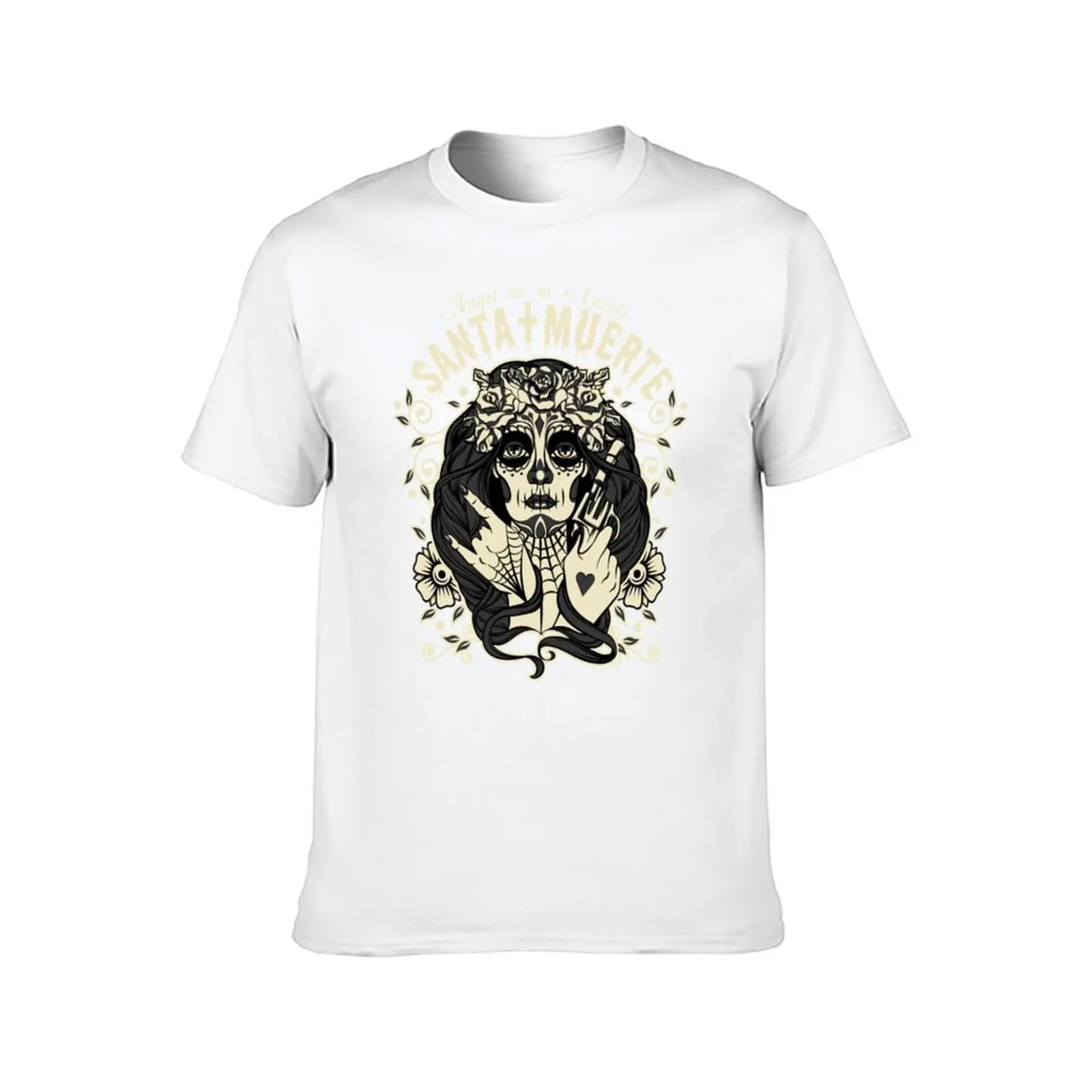 Santa Muerte Sugar Skull Calavera Angel De La Muerte Classic T-Shirt cotton t shirt man man tshirt T-Shirt