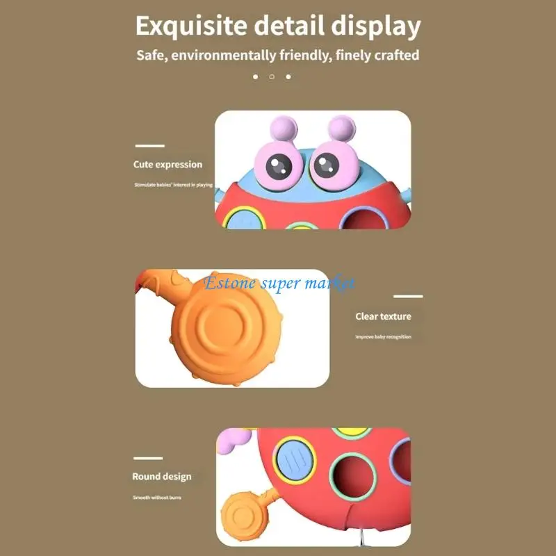 090B Ladybird Theme Grip Training Toy with Rattle Design for Baby Sensory Development