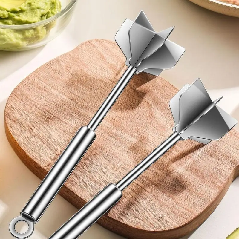 Handheld Ground Masher with 304-Grade Construction, Spoked Mashing Head, Handle-End Opening, and After-Use Rinsing Care for