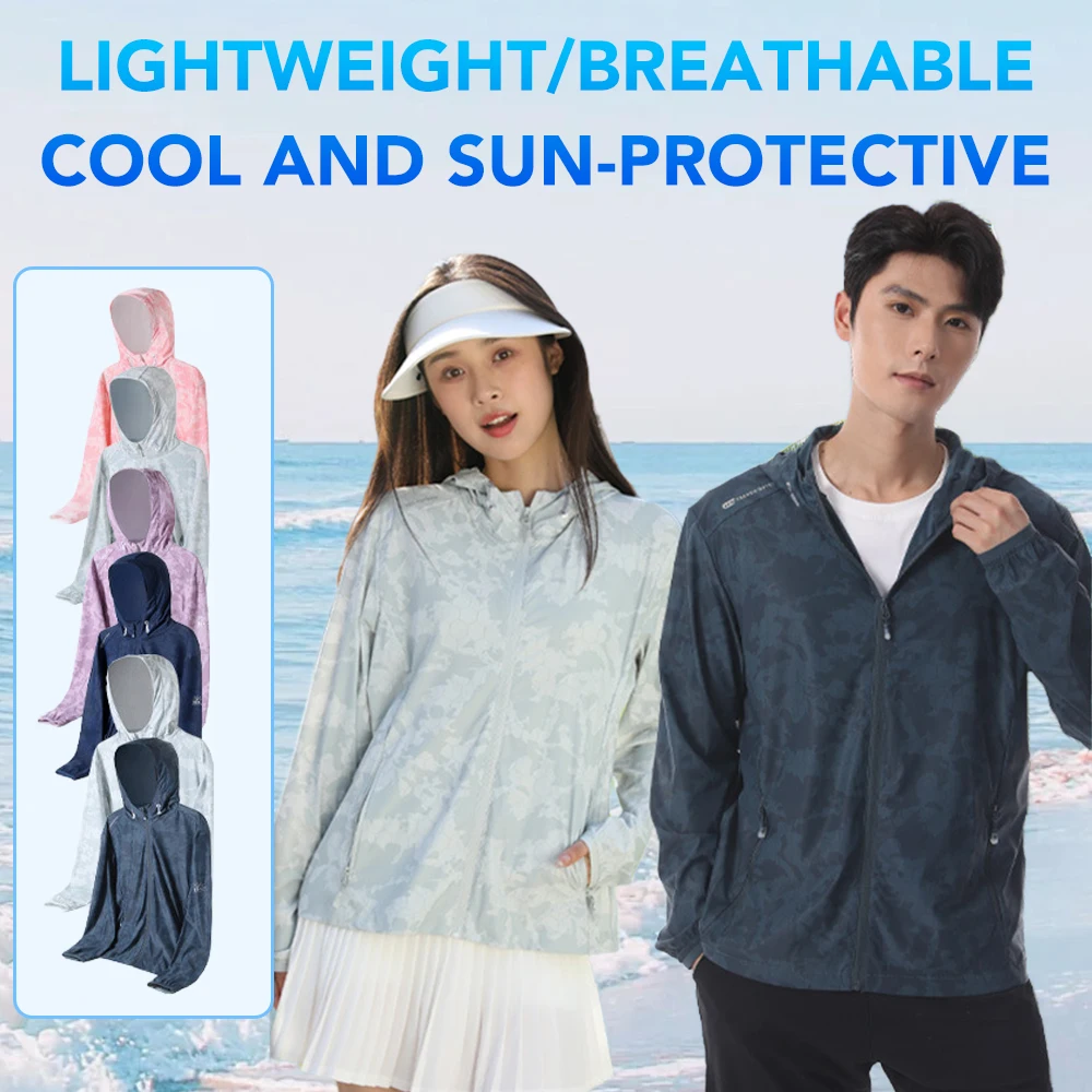 

New Summer Ice Silk Sunscreen Clothes Couple Style UPF50+ UV Protection Skin Clothes Lightweight Breathable Functional Outerwear