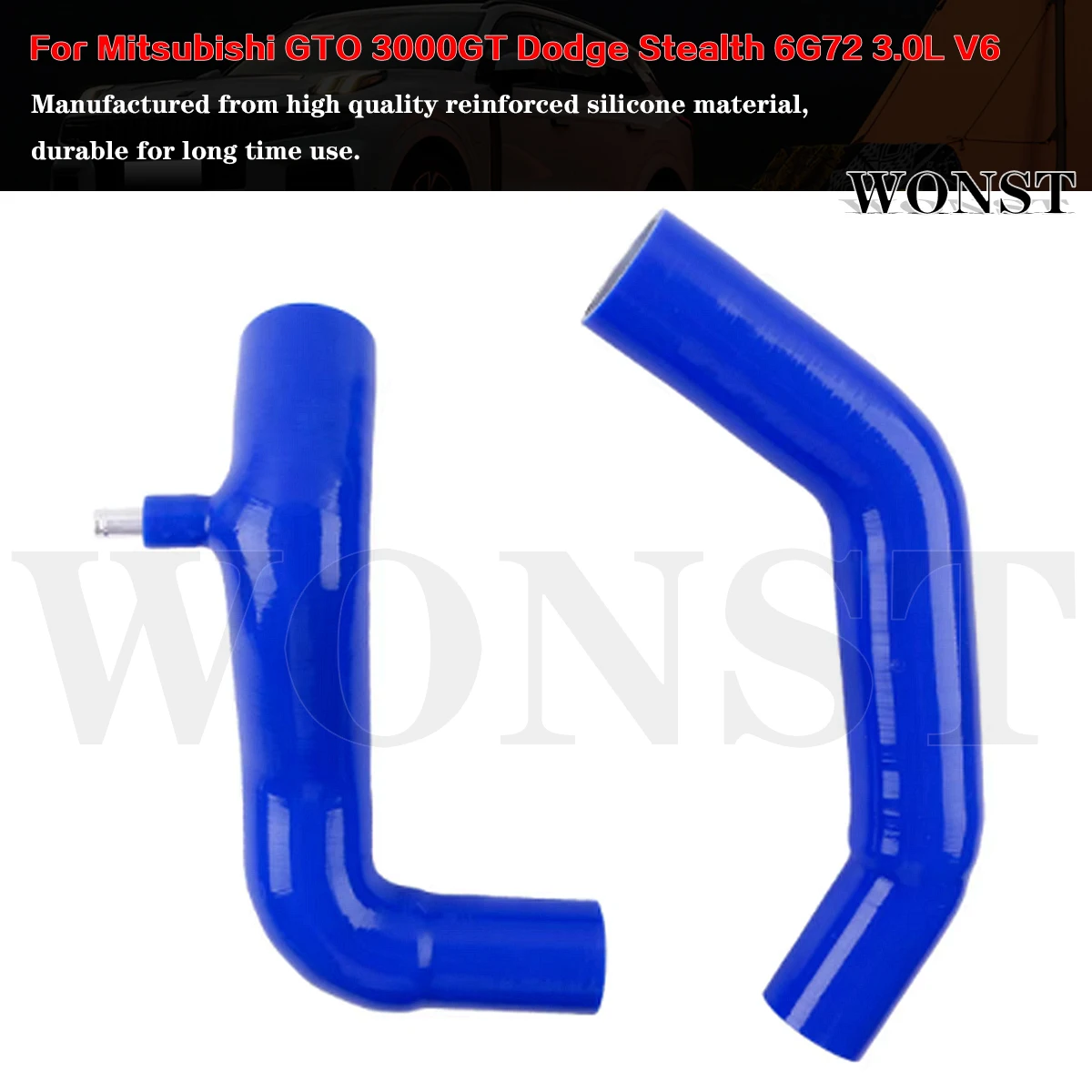 Silicone Turbo Hose Kit For Mitsubishi GTO 3000GT Dodge Stealth 6G72 3.0L V6