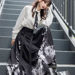 Retro Short Skirt Set Blue Women's Clothing Set Casual Top Skirt Suit Elegant High-end Summer 2024 Traditional Chinese Clothes