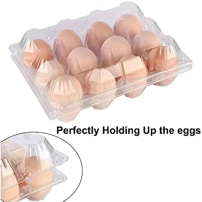 

1/5/10 Pcs Plastic Egg Cartons Bulk Clear Chicken Egg Tray Holder For Family Pasture Chicken Farm Business Market 12 Grids