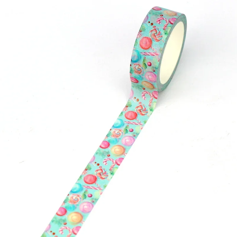 2024 NEW 1PC 10M Decor Lollipop Christmas Washi Tape for Scrapbooking Journaing Adhesive Masking Tape Cute Stationery