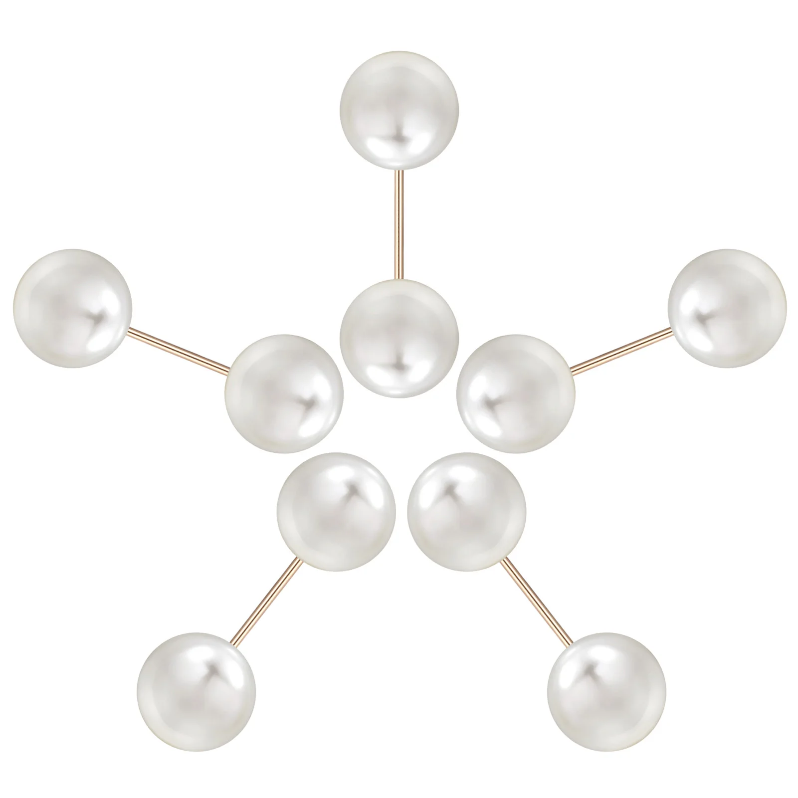 

5pcs Chest Fastener For Women Pearl Safety Brooch Clip Safety Pin Fashion Shawl Collar Button Decorative Accessory