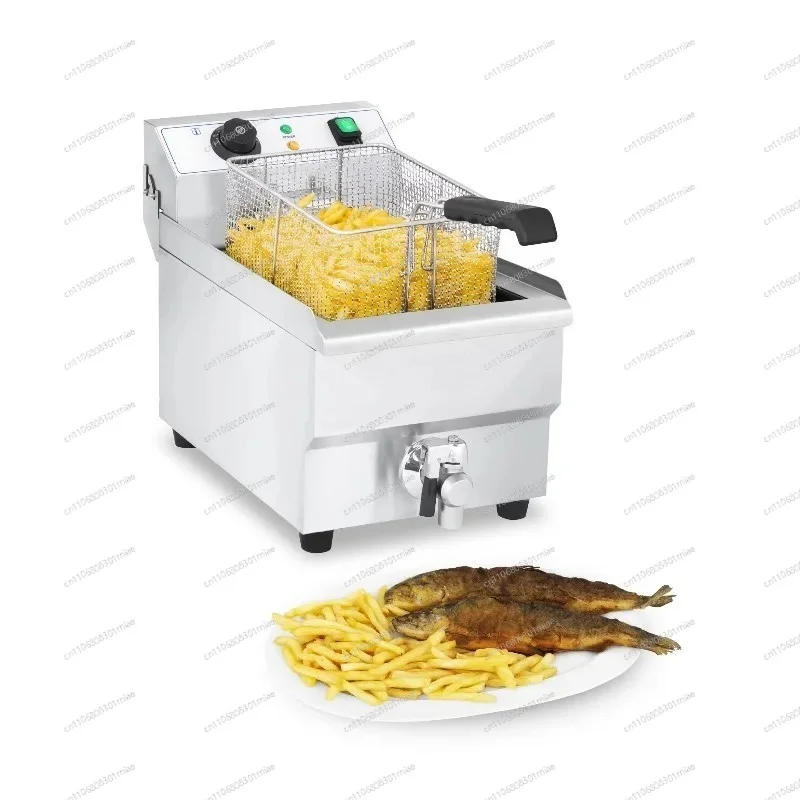 10L Single Tank Electric Deep Fryer with Fry Basket, Household & Commercial Pressure Frying Machine