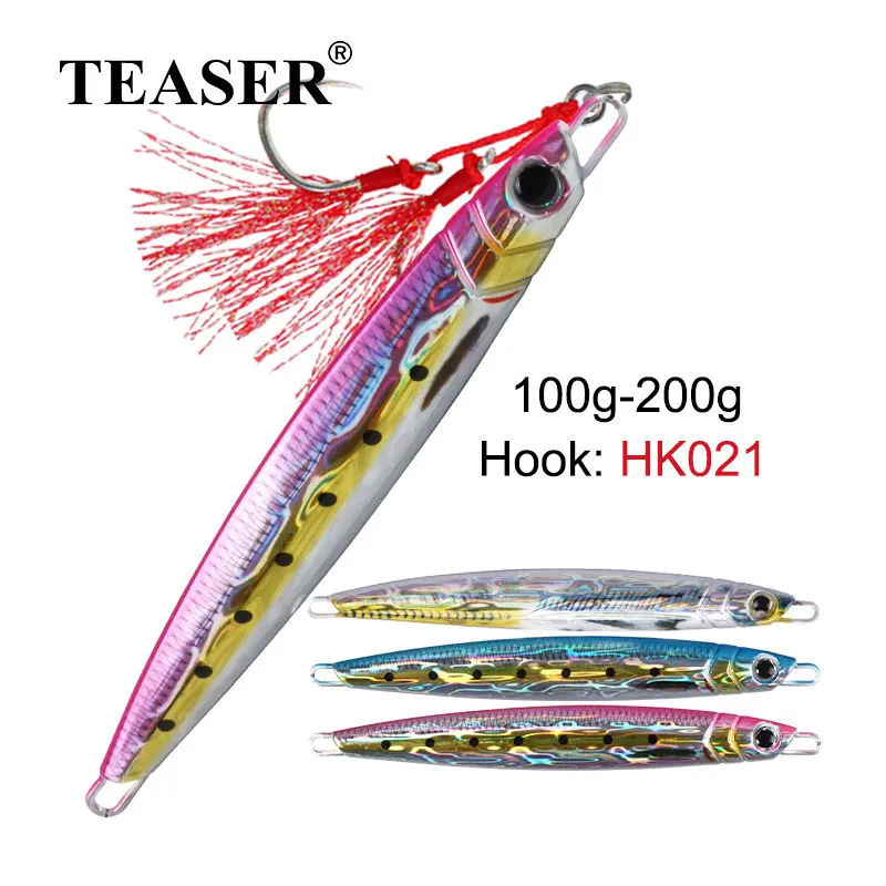 TEASER J94 100g 120g 150g 200g Majorcraft Jigpara 3D Printing Shiny Laser Long Fast Sink Vertical Jigging Saltwater Fishing Lure