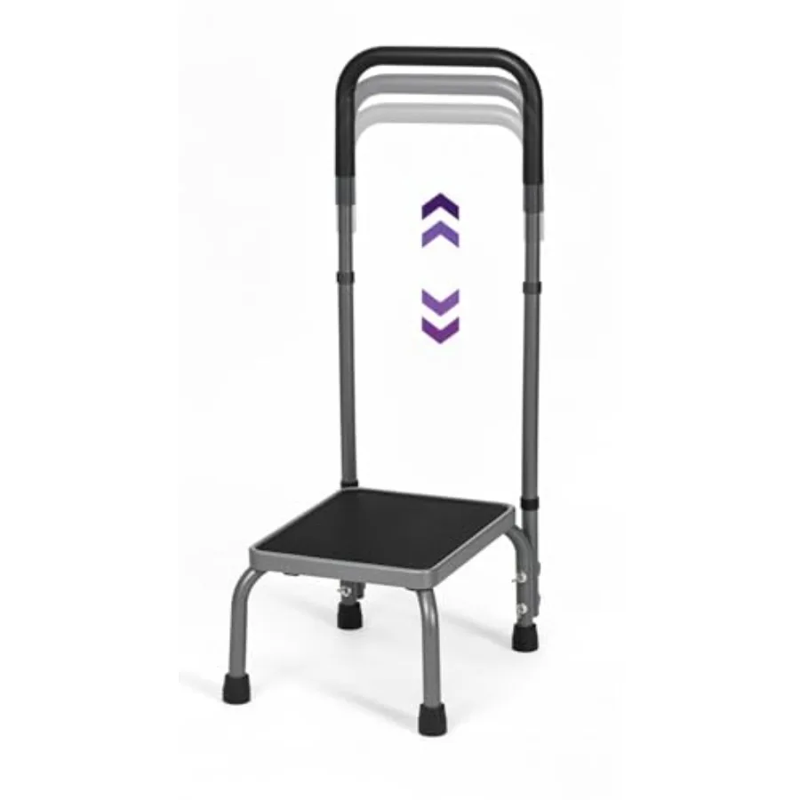 

Step Stool with Handle Adjustable Foot Stool with Non-Slip Rubber Feet Sturdy Step Stool for Elderly Adult 300 lbs Capacity at