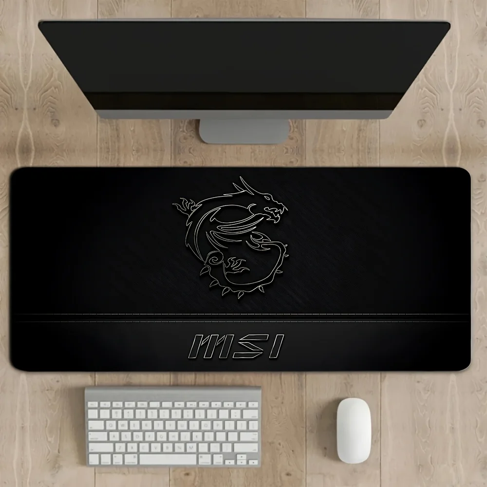 Grand tapis de souris de jeu avec logo MSI – Base en caoutchouc antidérapante, tapis de bureau antidérapant ultra épais pour le bureau et les jeux, Mechani durable