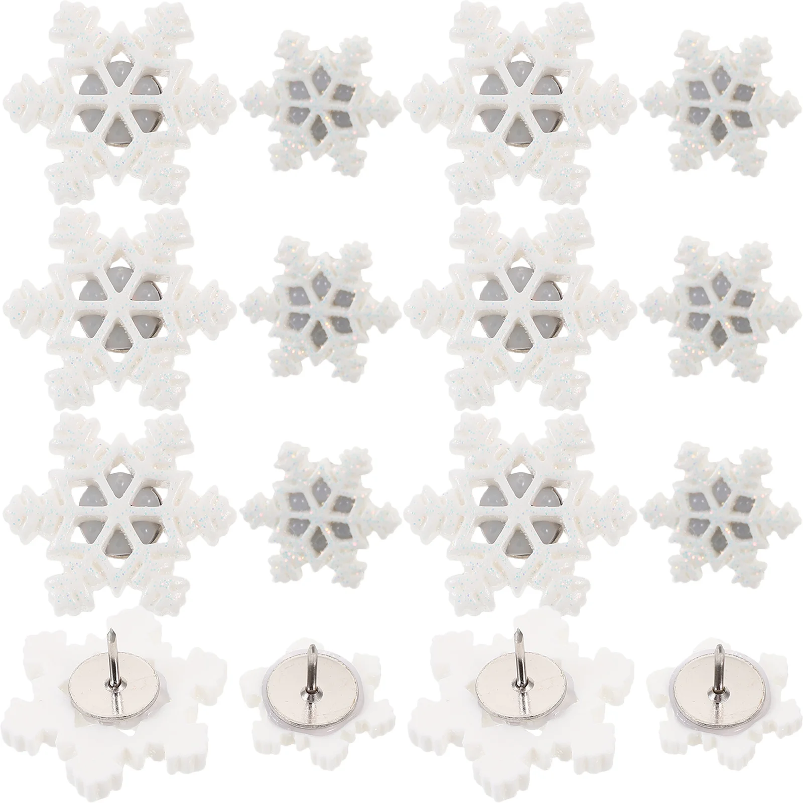 30 قطعة شكل ندفة الثلج دبابيس الإبهام الراتنج المنزلية دبابيس متعددة الوظائف الزخرفية لخريطة لوحة الإعلانات الصورة #1