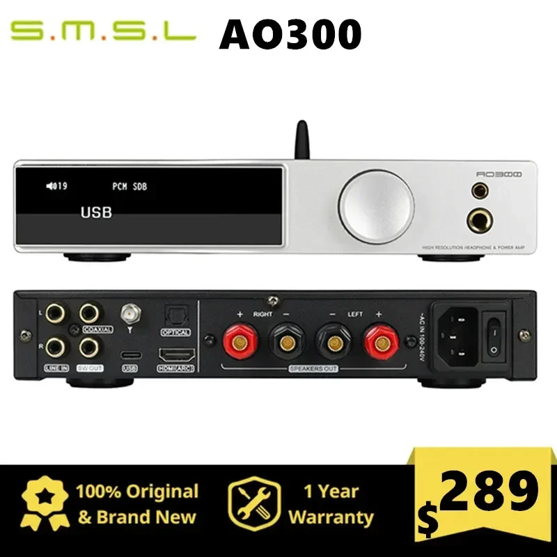 

SMSL AO300 Power Amplifier & Headphone AMP & Decoder MA5332MS MQA-CD Audio DAC CS43131 Headphone Amplifier XMOS XU-316 2.1 HIFI