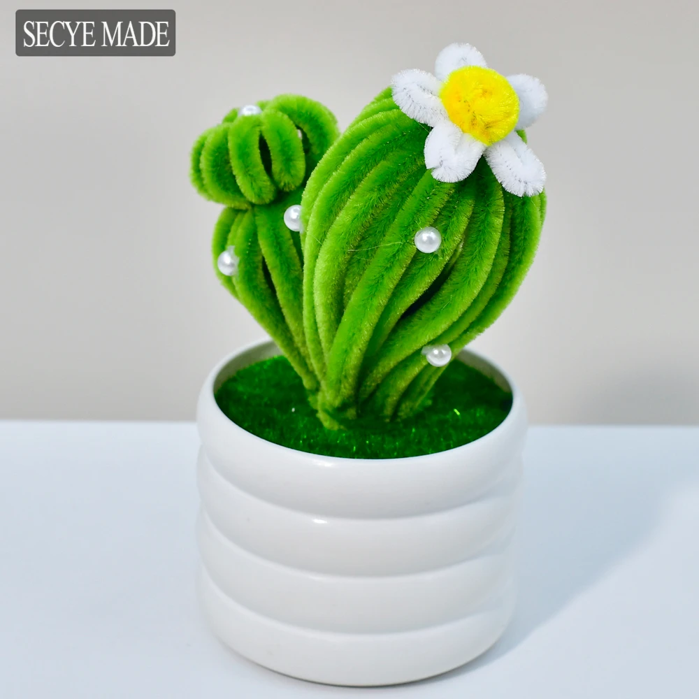 

Simulation Cactus Bonsai Handmade Pipe Cleaner Small Potted Plant Desk Decoration Small Ornaments Twist Rods Handicrafts L13