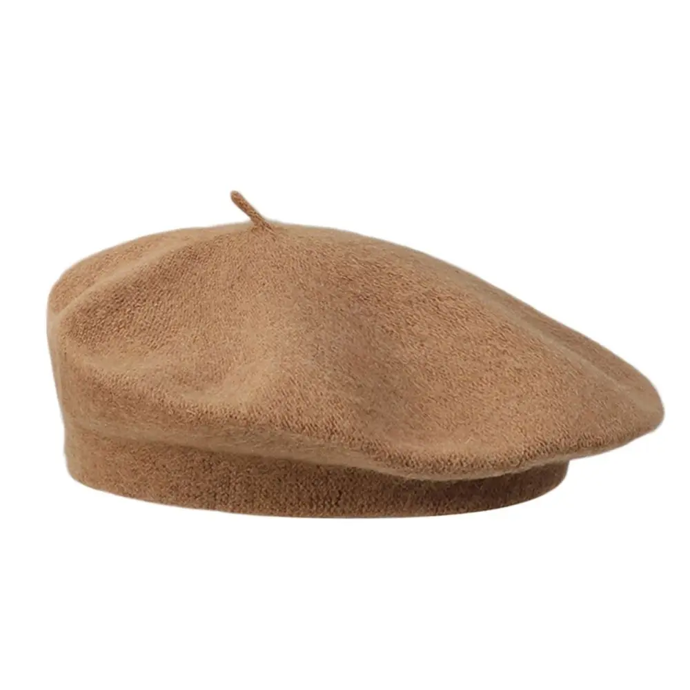 Fashion Warm Winter Wool Berets Hat Retro Solid Color Plain Cap Elegant All Matched French Artist Hat Women Girls