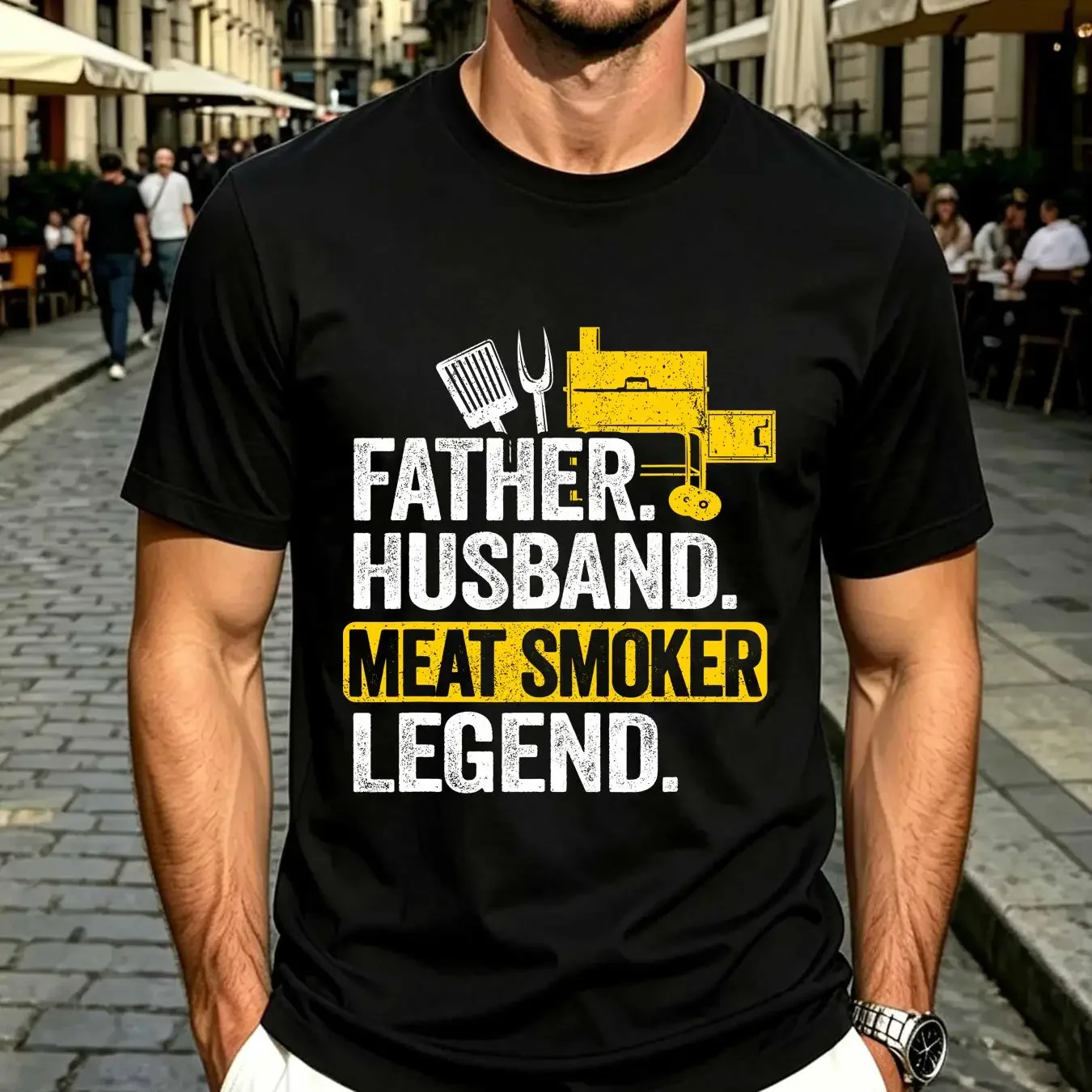 washed T Shirt Mens Father Husband Meat Smoker Legend Grilling Da Baseball cap Snapback Caps Knitted Hat vintage Washed