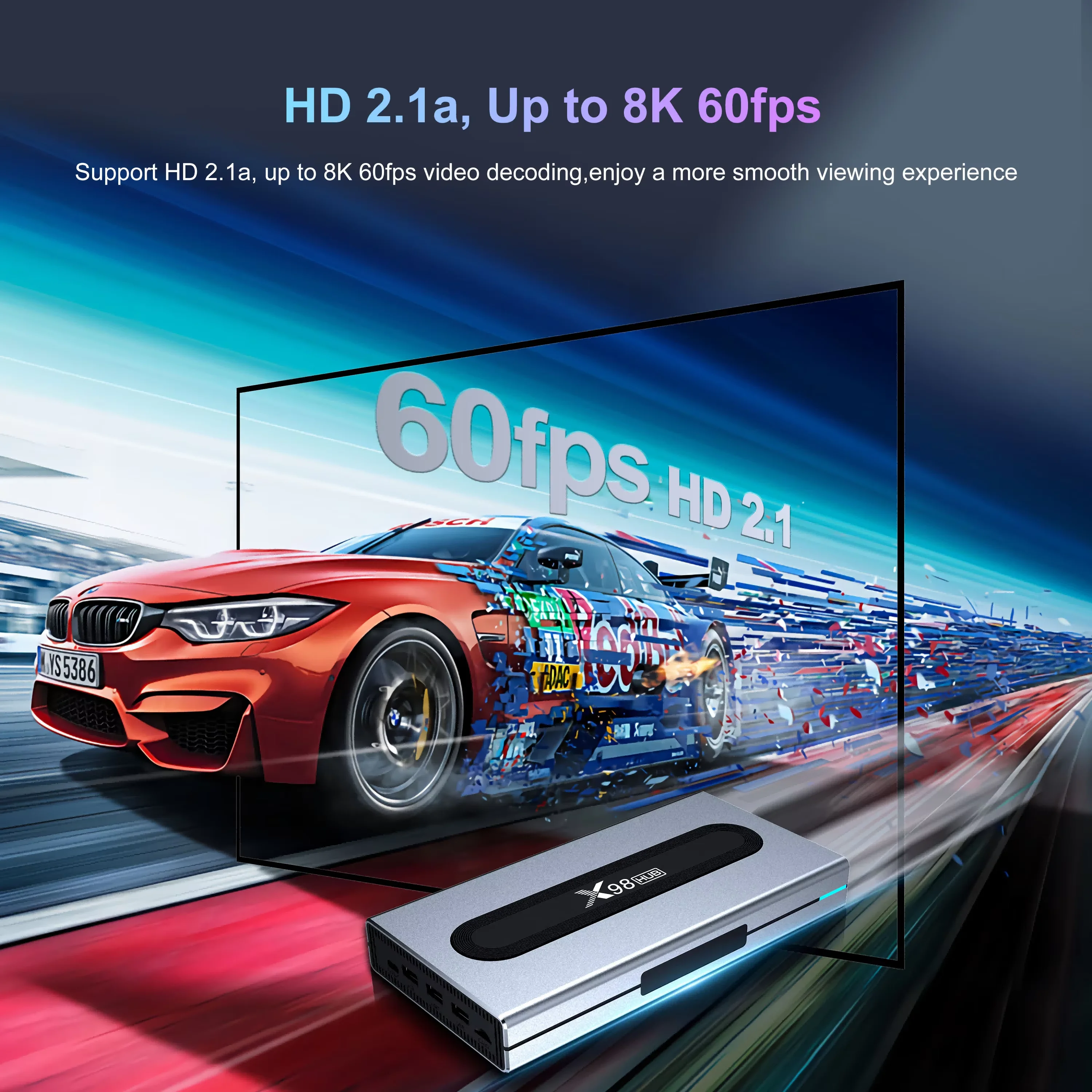 2025 Factory Mortal X98 Hub Android Tv Box Amlgoic S928X Quad Core 4GB 32GB Android11.0 8K HDR10 + BT5.2 AV1 WIFI Tv Settop Box