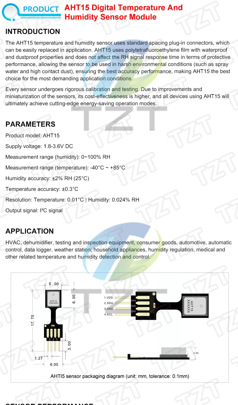 AHT10 AHT15 AHT20 AHT21B AHT25 AHT30 Hochpräzises digitales Temperatur- und Feuchtigkeitssensor-Messmodul mit I2C-Kommunikation – Detail 10