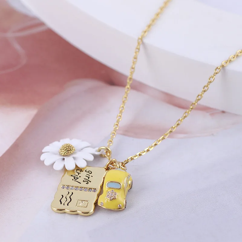 

Jewelry 1:1 40+7cm Girls Tiip Enamel Pendant Necklace For Women Best Gift to Wife Mom Girlfriend Fashion Jewelry