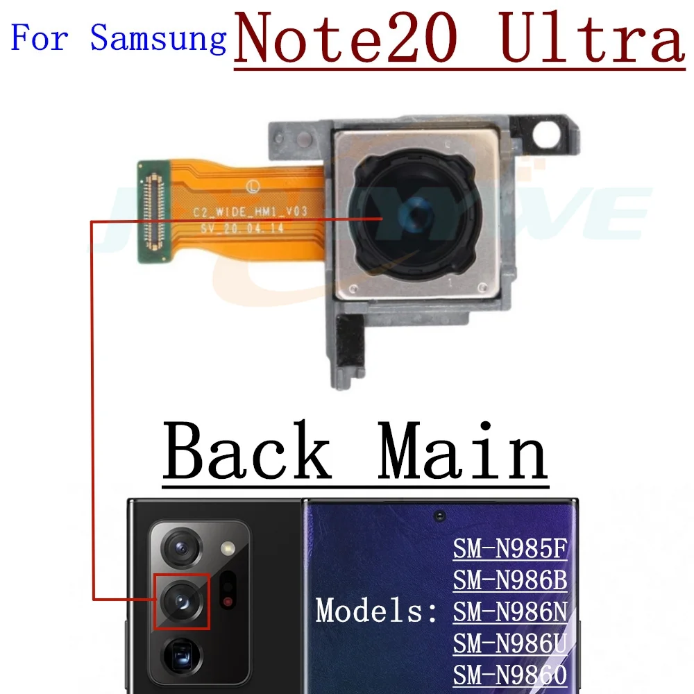 Front Back Camera For Samsung Galaxy Note20 Ultra 5G Selfie Frontal Backside Main Rear Facing Camera Module Flex Parts