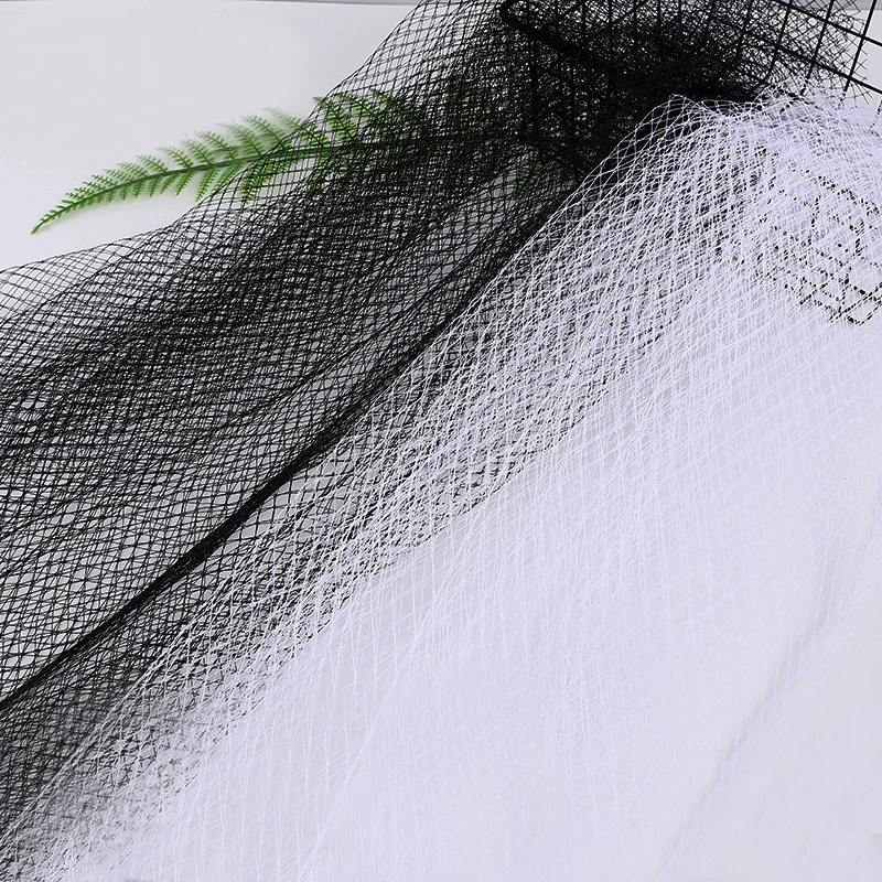 

5 ярдов черно-белой полиэстеровой сетчатой ткани с ромбовидным узором для рукоделия, головных уборов, свадебных платьев, аксессуаров, модной ткани с крупными отверстиями для юбок