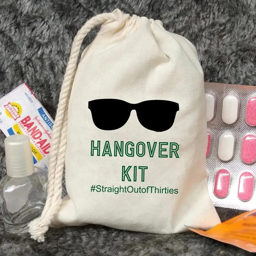 25 Hangover kit Bags,Recovery Kit Bags,Bachelorette Party Decorations,Wedding Welcome Bags,Survival,Hangovers only last a day