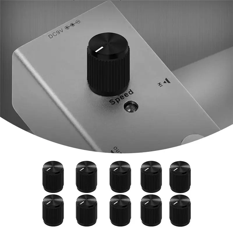 Picture 3: ABLB-10PCS Guitar Effect Pedal Knob Metal Black Potentiometer Knob Anodized Aluminum Amp Pot Knob 15X15mm Durable