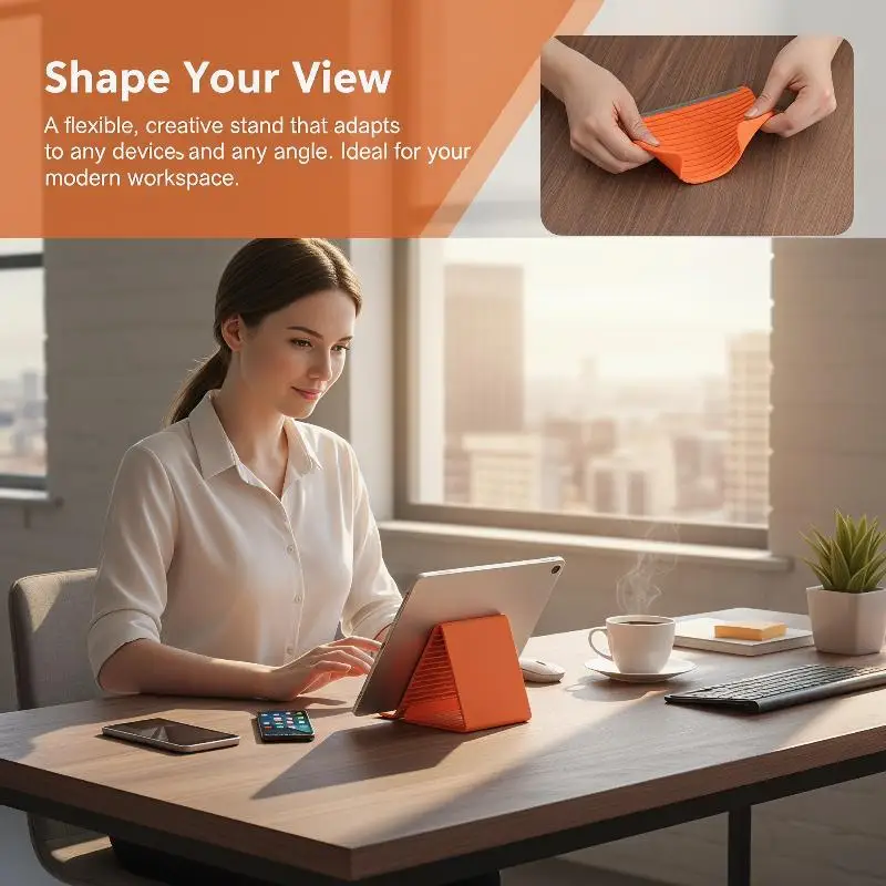 Support de téléphone réglable en silicone, pliable, adapté aux tablettes, idéal pour le bureau et la maison