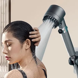 New Zai Xiao 3 Modes Adjustable Shower Head 4 In 1 Massage Shower High Pressure Water Saving One-Key Stop Spray Nozzle Bathroom