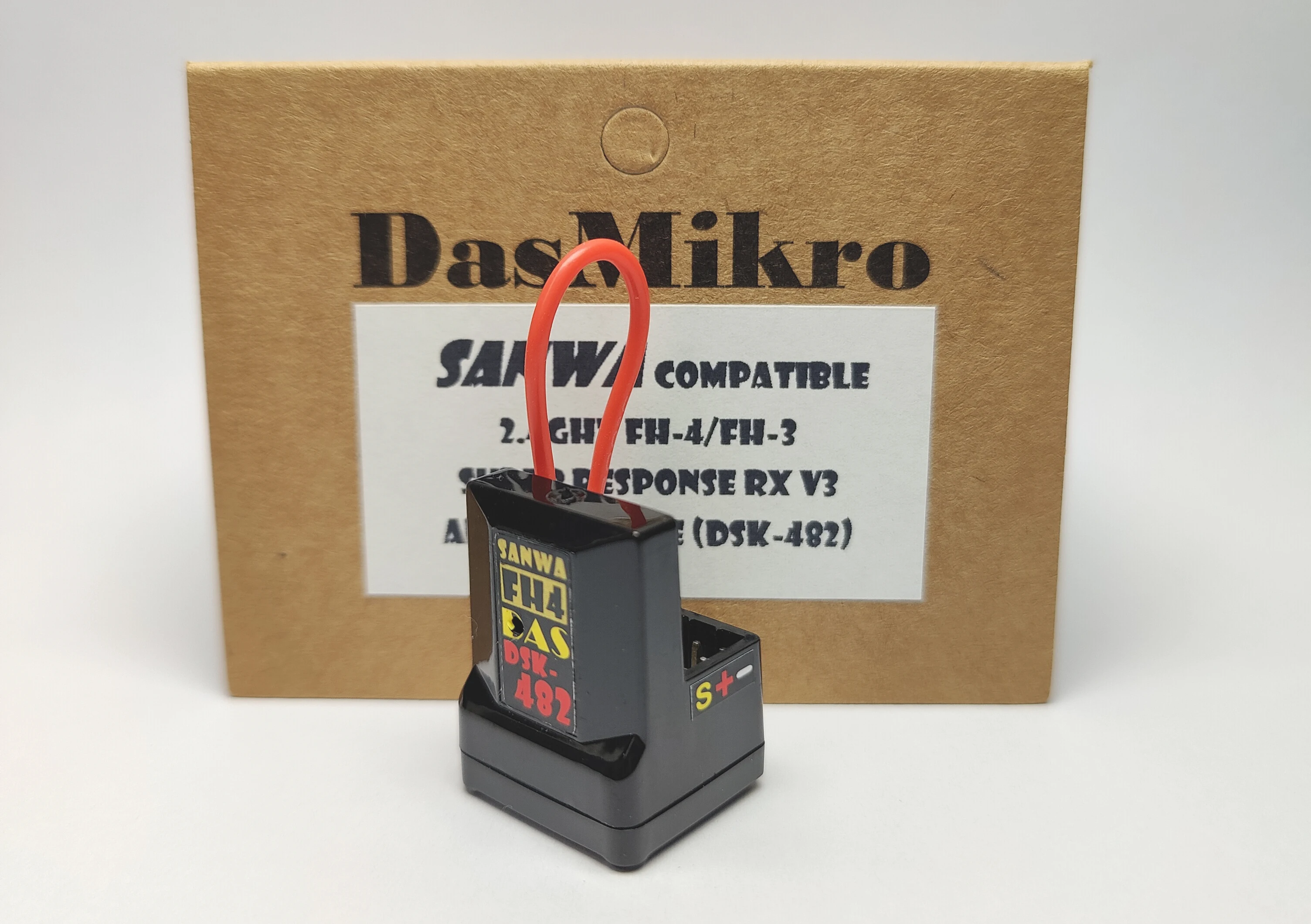 DASMIKRO SANWA DSK-482N DSK-482V3 SUPER RESPONSE FREE ANTENNA 4CH RECEIVER V3 FH-4 FH-3 FOR RC RACING DSK-482N