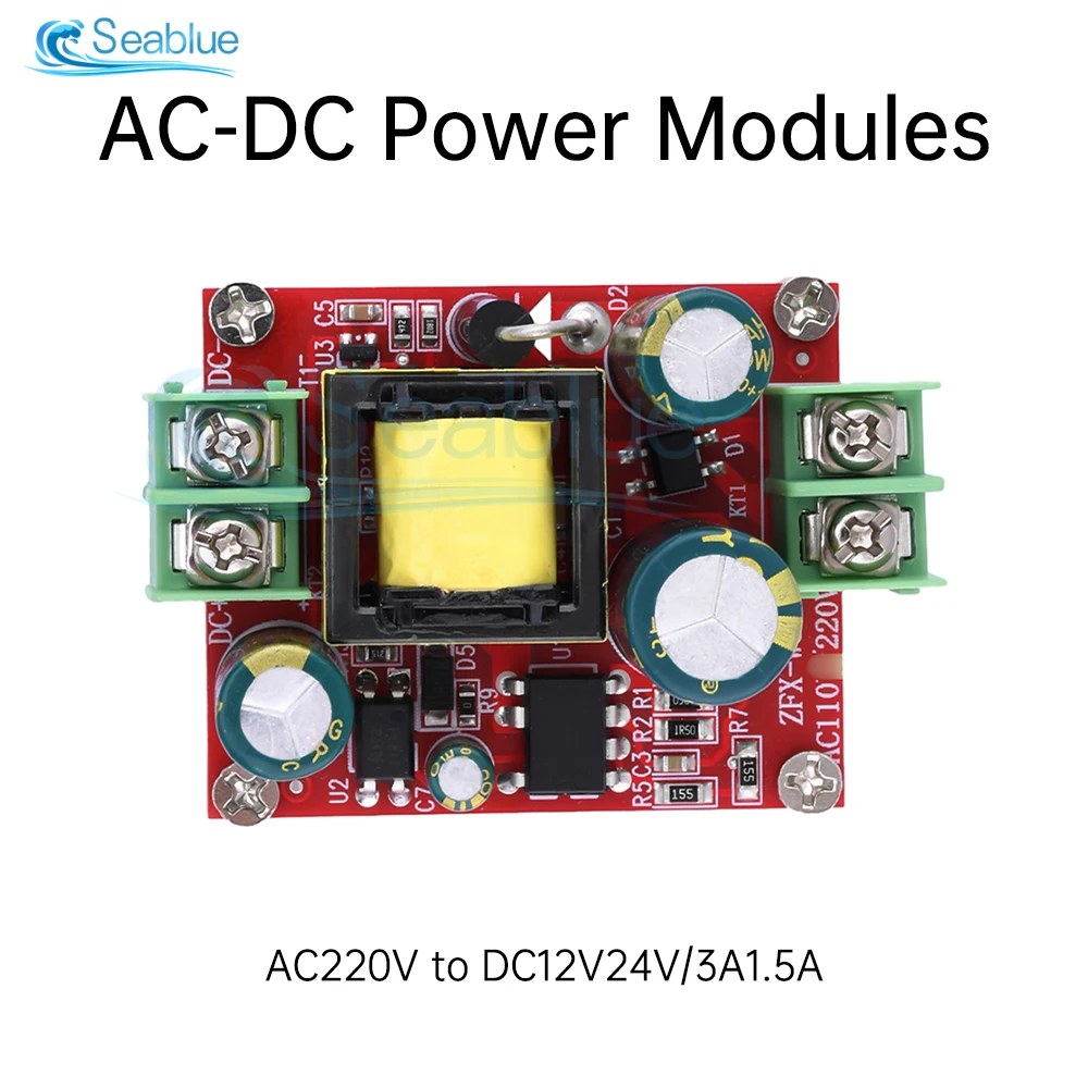 AC-DC Power Module AC 100-240V 220V To 12V 3A 24V 1.5A 36W Step-down Module Voltage Stabilizing Switch Power Supply With Case