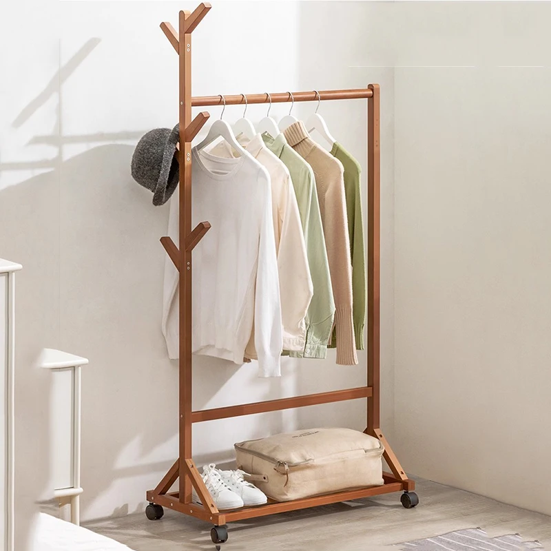 

Floor Wooden Coat Racks Clothes Open Minimalist Corner Shelf Hanging Coat Racks Organizer Wardrobes Porte Manteau Home Furniture