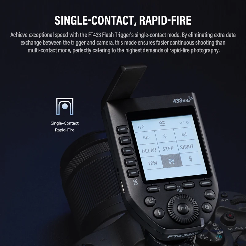 Беспроводной триггер вспышки Godox FT433 FR433 TTL для Sony, Nikon, Canon, Bluetooth, управление приложением 433 МГц Frequenc