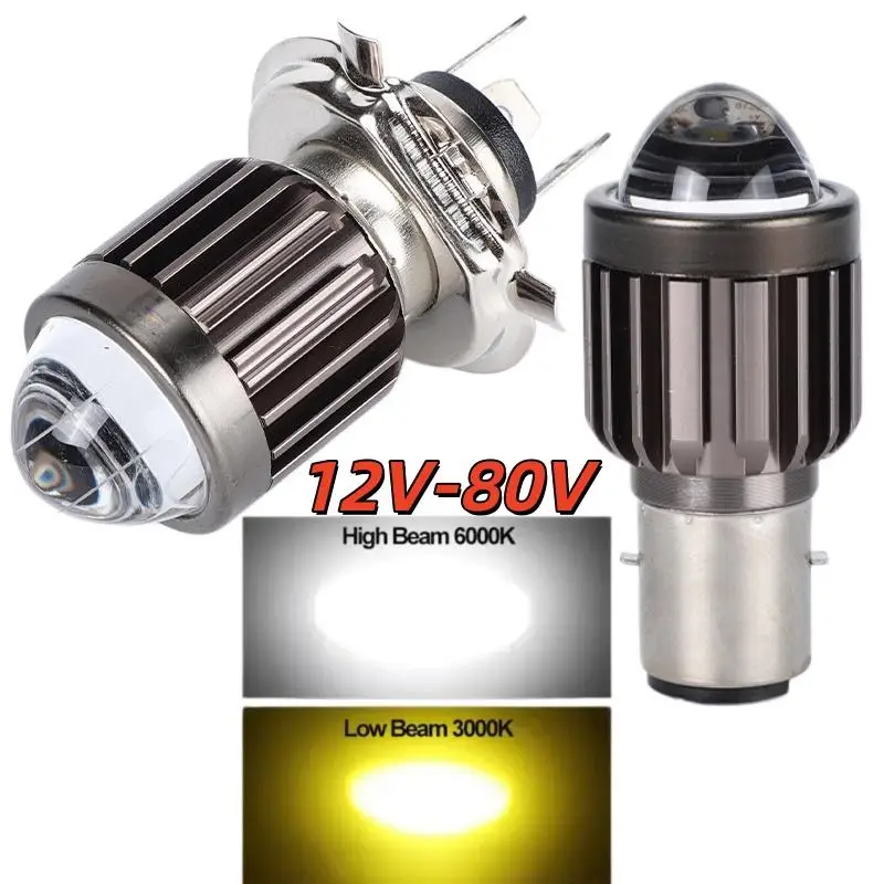 NEW 1Pc Universal H4 BA20D LED Motorcycle Headlight Hard Light Ultra Long Distance High Low Beam Motorbike Scooter Retrofit Lamp