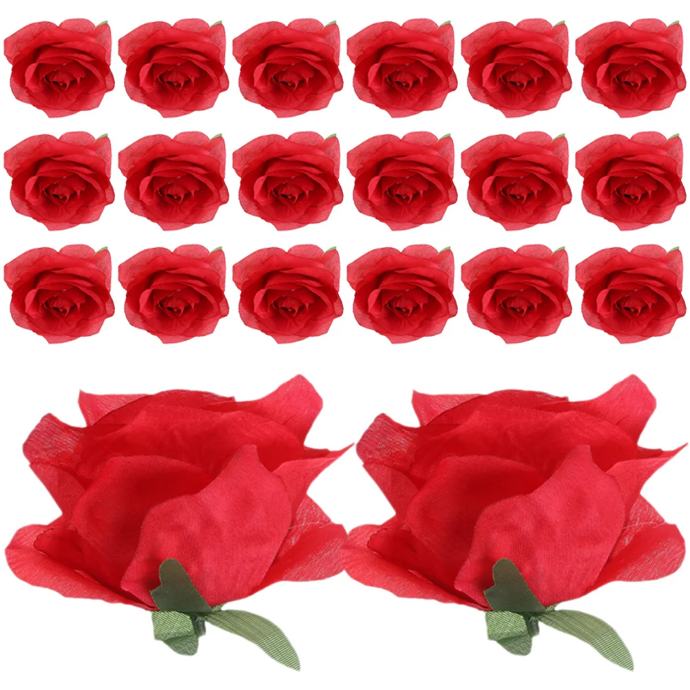 

20 Pcs Simulation Rose Head Artificial Flowers Bouquet Dried Petals Fake Wedding