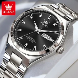 OLEVS Top Brand Original Luxury Automatic Watch for Men Waterproof Luminous Calendar Mechanical Stainless Steel Wristwatch Man