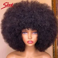 Pelucas brasileñas Afro rizadas Bob P4/30 #   Pelucas de cabello humano Remy de densidad 200% color marrón P2/33 #   Pelucas F1B/99J con flequillo para negro